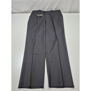 VTG Zanieri Pants Men's 44x36 Gray Wool Flat Front Unhemmed Super 100s Italy
